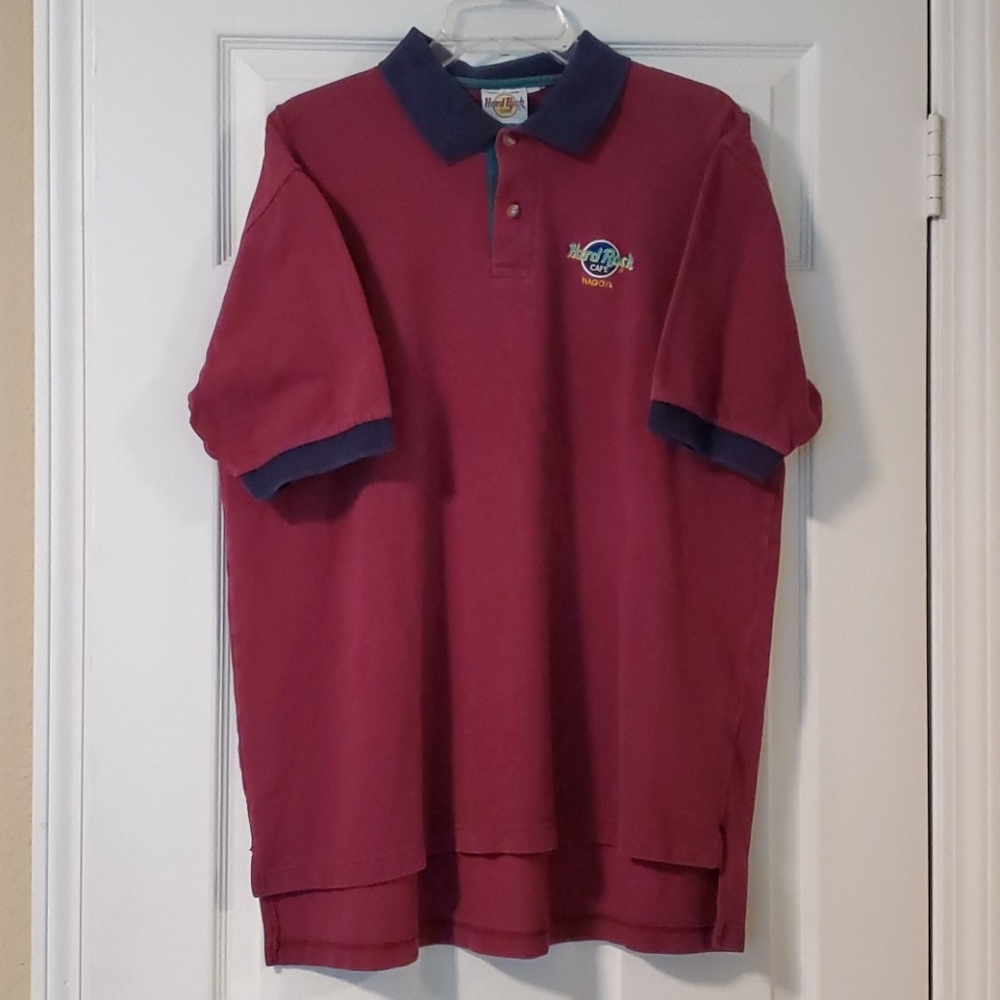 Vintage Hard Rock Cafe Nagoya Burgundy polo shirt